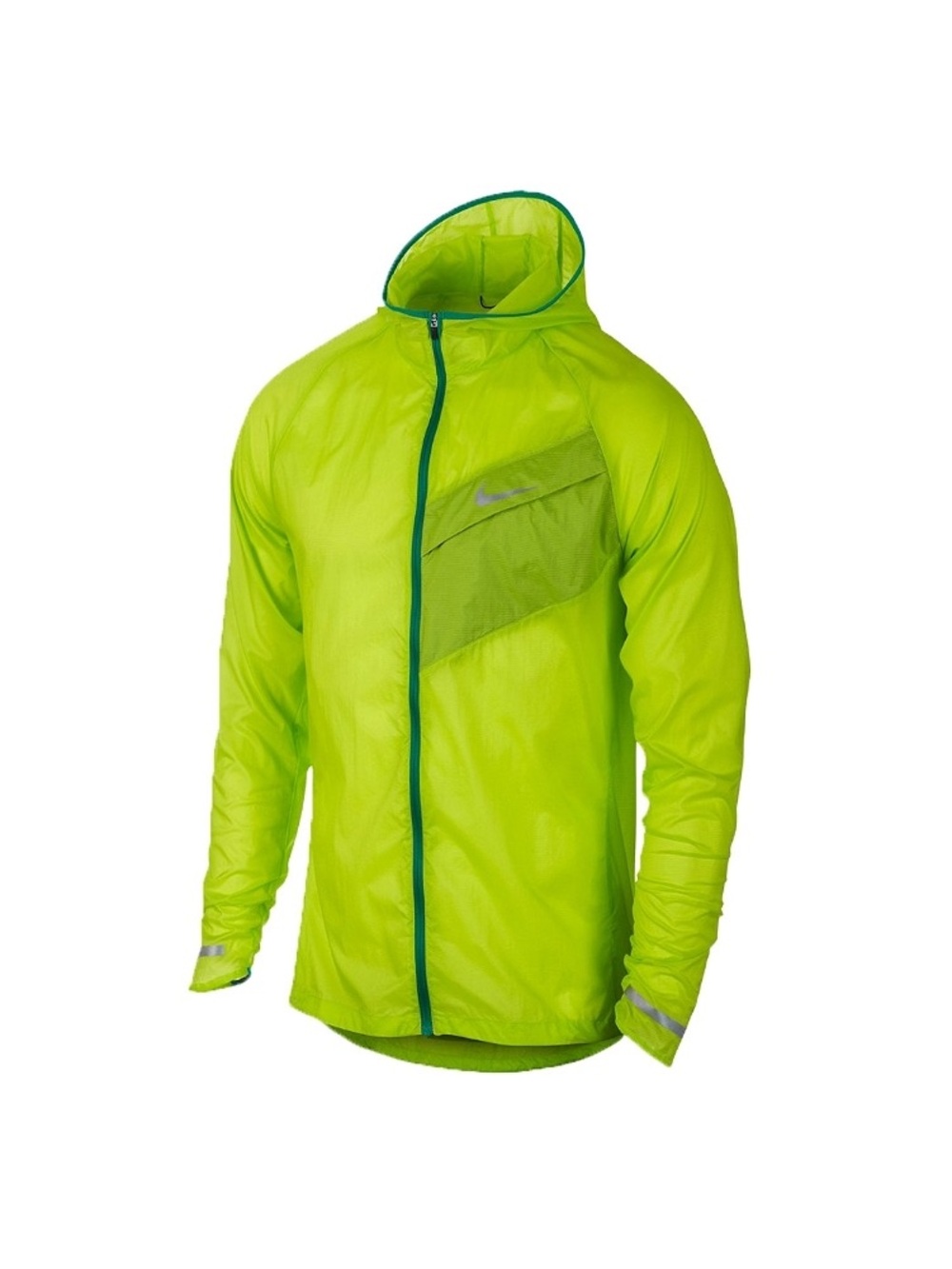 Nike Men Impossibly Lightweight Neon  Lime Green Reflective Running Jacket XL